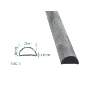 Madlovina dutá 62x30x1,5mm, vzor kůra, délka 3 anebo 6m, cena za KUS