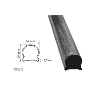 Madlovina dutá 57x54x1,5mm, vzor hladký, délka 3 anebo 6m, cena za KUS