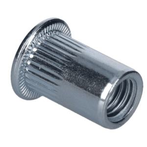 Nýtovací matice M3-M12 plochá hlava, rýhovaný dřík