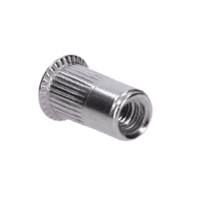 Nerezová redukovaná nýtovací matice M5-M10, zapuštěná hlava, rýhovaný dřík, AISI304