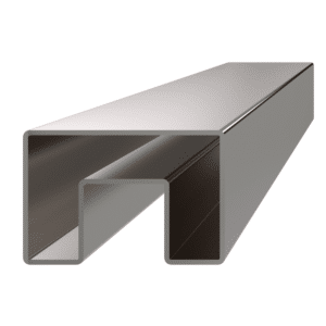 Madlo obdélníkové (60x40x1.5mm /24x24mm), pro sklo 8-17,5mm, bez gumových těsnění, broušená nerez K320 /AISI304