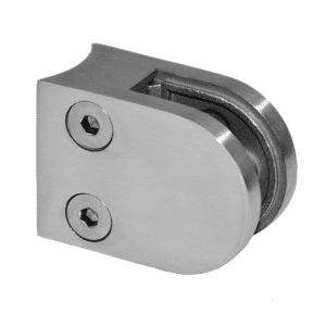 Svorka skla na trubku ø 42.4mm (50x40x26mm) pro sklo 6-10.76mm, broušená nerez K320 /AISI304/, balení neobsahuje gumičky na sklo