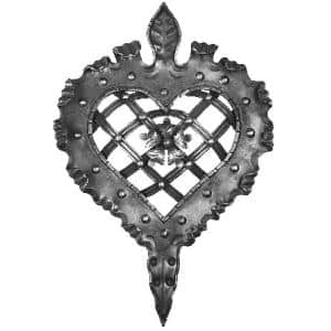 Ornament plechové srdce 510x370mm, bez povrchové úpravy