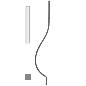 Kovaná výplň zábradlí H 1000 x L 170 mm,12 x 12 mm,hladká ocel