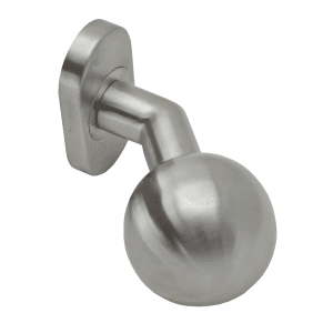 Koule (klika) s oválnou rozetou, otočná, levá, bal.: 1 ks, broušená nerez K320 / AISI304