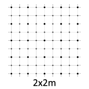 Montážní sada pro zelenou stěnu - nerez, rozměr 2x2m. Set obsahuje: EB1-GW02 (25ks), EB2-LA3 (45m), PVC-LA3 (36ks), EB1-NX3 (56ks)