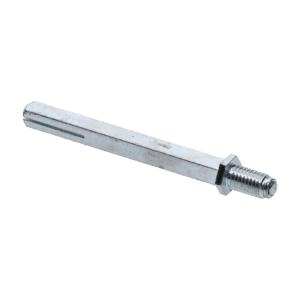 Hřídel kliky 8x8x115 mm s otočnou maticí M8, závit M10, pro kombinaci kliky s pevnou koulí, pozinkovaný povrch