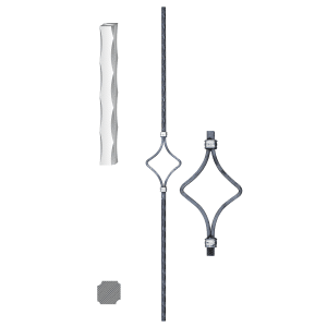 Tyč zdobená LV1, H-900mm, 12x12mm