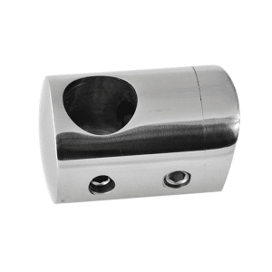 Držák tyče ø 12 mm (koncový-pravý) na trubku ø 42,4 mm (30x22 mm), leštěná nerez /AISI304