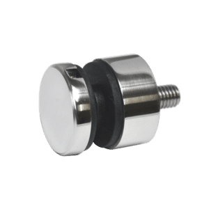 Svorka bodová na sklo 6-12 mm plochá (ø 30 mm / M8), leštěná nerez / AISI304, balení obsahuje gumičky na sklo