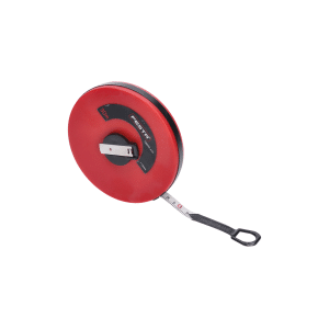 30m sklolaminátové meracie pásmo, páska zakončená očkom s gumovou ochranou, sklopná navíjacia rúčka, pútko