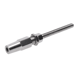 Úchyt pro nerezové lanko 3 mm, se závitem M6, broušená nerez K320 / AISI304