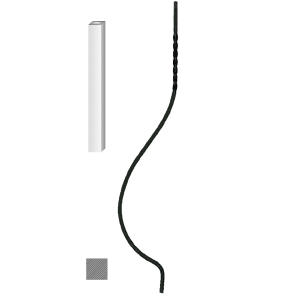 Kovaná výplň zábradlí H 1000xL170mm,12x12mm,hladká ocel