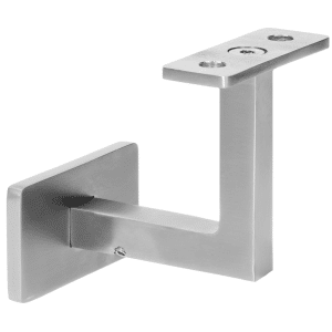 Držák madla na stěnu pevný, se závitem M8, (plochý, L: 70x70 mm, kotevní deska: 70x40 mm), broušená nerez K320 /AISI304