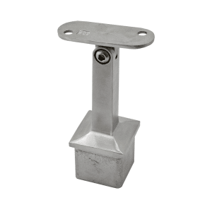 Držák madla s kloubem / plochý (64x81mm), broušená nerez K320 / AISI304