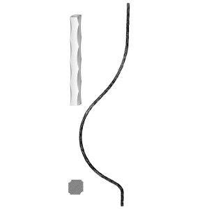 Kovaná výplň zábradlí H 900xL 210mm,12x12mm,válcovaná ocel