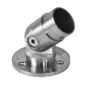 Spojka nastavitelná s kloubem na trubku ø 42,4 mm, s uchycením na stěnu, nerez broušená K320 / AISI304