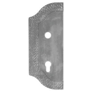 Štít 265x105x3mm s otvory, rozteč 90mm, otvor pro kliku ø 19mm, zdobený, levý, pro zámek ZM90/80