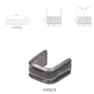 Spona měkká 6 + 12 + 6 mm