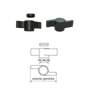 ø-50,M8 Plastova motylikova matica PA, cierna, bez závitu, bez matice