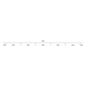 Madlo 5500mm (set:6ks úchyt, madlo 40x40mm s ukončením), brúsená nerez K320 /AISI304