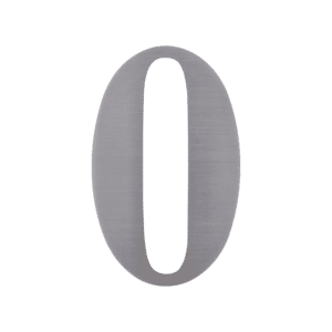 Číslo domové 0, (127x1.5mm), s 3M páskou, brúsená nerez K320 / AISI 304