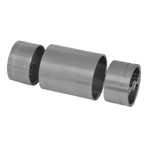 Přechod přímý s mezikusem (ø 42 mm) na dřevěné madlo EDB-S, broušená nerez K320 / AISI304