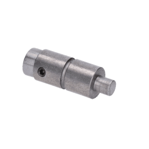 Čep kliky (polotovar pro výrobu kliky) se zajišťovacím šroubem M6, s otvorem pro čtyřhran kliky 8x8 mm, bez povrchové úpravy.  Průměr osazení na štítek 18,5 mm