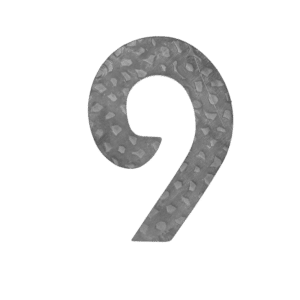 číslo domové 9, (120x80x3mm ) zdobené, bez povrchovej úpravy