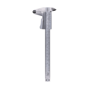 Posuvné měřítko KINEX 150 mm, 0,02 mm, aretace tlačítkem, mm+inch, monoblok, ČSN 25 1238, DIN 862