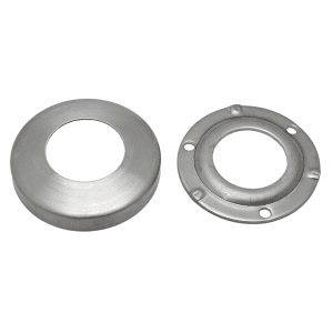 Kotevní deska s krytkou (set) na trubku ø 42,4 mm (ø 85 mm), nerez broušená K320 / AISI304