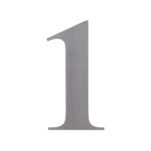 Číslo domové 1, (127x1.5mm), s 3M páskou, brúsená nerez K320 / AISI 304