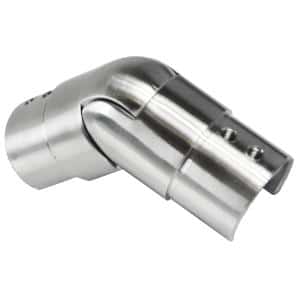 Přechod nastavitelný - koleno s kloubem (ø 42,4x1,5 mm) na madlo EB1-HM42, lepený spoj, broušená nerez K320 / AISI304