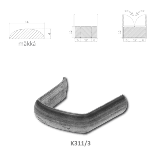 Spona měkká 6 + 12 + 6 mm