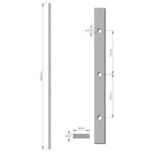 Probíjená tyč 30 x 8 mm, otvor kulatina