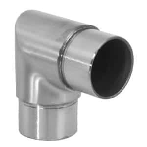 Spojka - rohová 90° na trubku ø 42,4 mm, broušená nerez K320 / AISI316