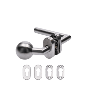 Klika pravá + koule, vyhnutá včetně spodní rozety, nerez