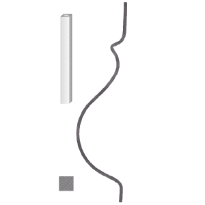 Kovaná výplň zábradlí 2 H 900 x L 220 mm,12 x 12 mm, hladká ocel