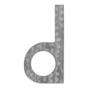 Domové písmeno d,   120x60mm   zdobené, bez povrchovej úpravy