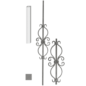 Tyč zdobená RH, H-1000mm, 12x12mm