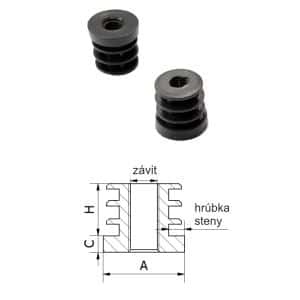 M10,A-25mm,H-20mm,C-6.2mm,čierna,Hrúbka steny-1.5mm,Plastová kruhovo-rúrková zátka zo závitom PE