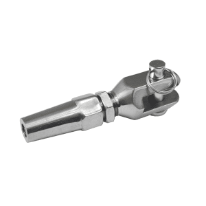 Úchyt pro nerezové lanko  ø4 mm, broušená nerez K320 / AISI304