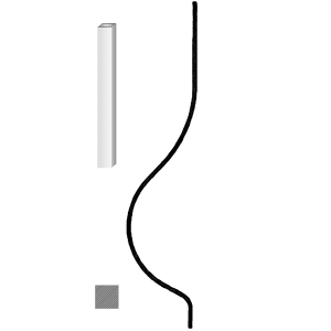 Kovaná výplň zábradlí H1000 x L 220 mm,12 x 12 mm,hladká ocel