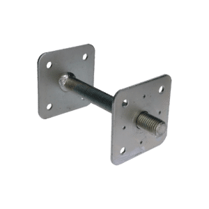 Kotvící patka pilíře 110x110 s pevnou horní deskou 110x110, maticí M24, pozink, výška 200mm