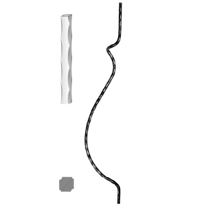 Kovaná výplň zábradlí H 900 x L 160 mm,12x12 mm,válcovaná ocel