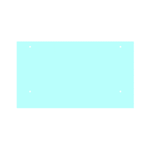 Transparentní ESG / VSG sklo, rozměr 1750x1000mm, tloušťka: 12.76mm s fólií a výřezy na držáky EB1-PRJ, průměr díry ø25mm