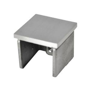 Ukončení - zátka (40x40x1,5 mm) na madlo EB1-JHM40, lepený spoj, broušená nerez K320 / AISI304