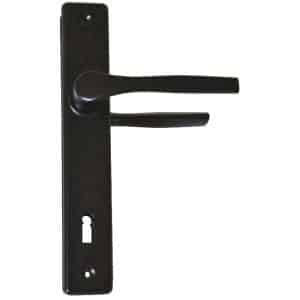 Klika AL, štítek Fe, rozteč 90 mm, černá, s otvorem pro klíč