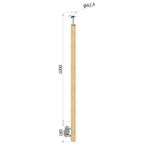 Dřevěný sloup, boční kotvení, bez výplně