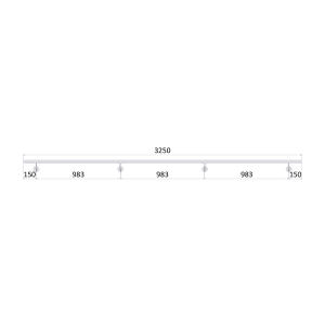 Madlo 3250mm (set:4ks úchyt, madlo 40x40mm s ukončením), brúsená nerez K320 /AISI304